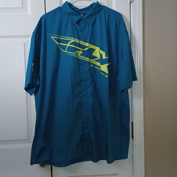 Fly Racing button down short sleeve shirt Sz 3XL - Picture 1 of 8